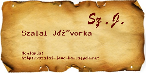 Szalai Jávorka névjegykártya